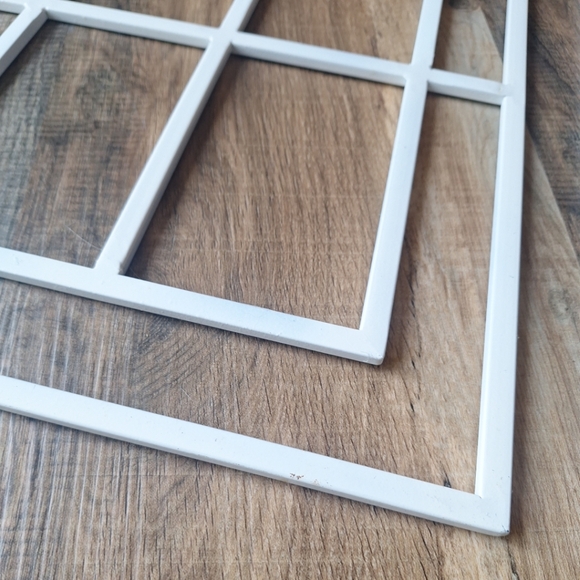 White Metal Window Frame Wall Decor Set Of 2 - Picture 4 of 10